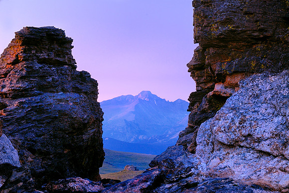 Longs Peak through Rock Cut, Rocky Mountain National Park, Colorado