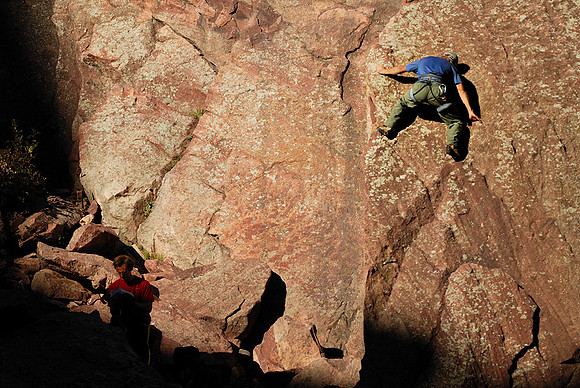Climbers, Red Garden Wall, Eldorado Canyon State Park, Colorado