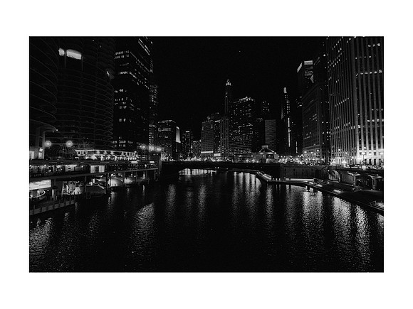 Chicago River & River North District at Night