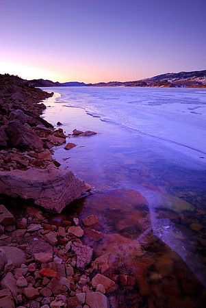 Horsetooth Res Ice Shelf & Sun, Fort Collins