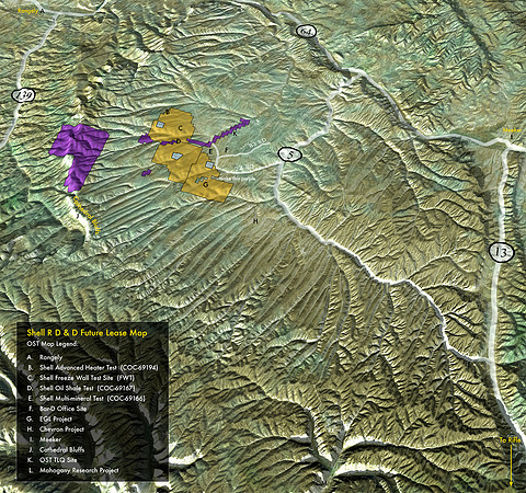 for Shell Oil: Illustrated Map (displacement mapping using real-world GIS Data of western Colorado.)