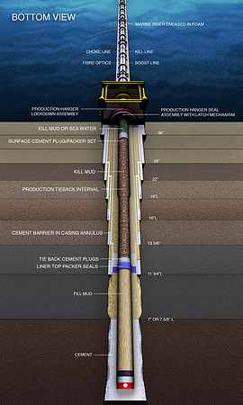 Notional Gulf of Mexico Well Anatomy, no.3 (modeled in Maya)