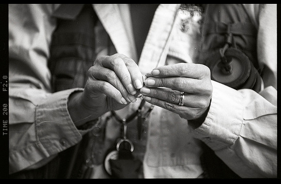 Tying one on, Allenspark, Colorado