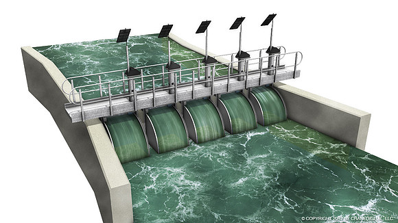 Flume Gate illustration (Modeled for animation in Maya)