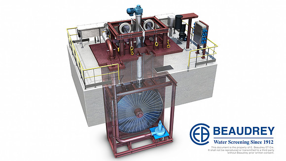 Water Treatment Fish Protection System (Modeled for animation in Maya)
