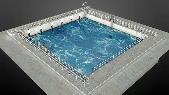 Wastewater Treatment Tank (molded for animation in Maya)